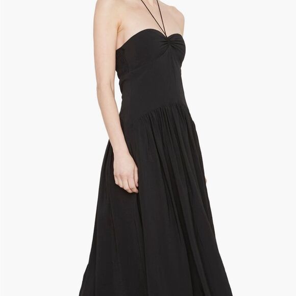 Vince Ruched Halter Rayon Blend Midi NWT M $445 - Picture 2 of 5